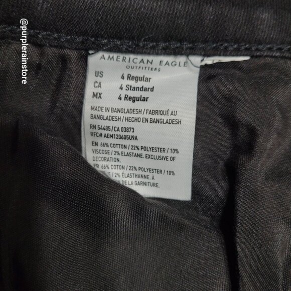 American Eagle Jeans 4 R Jegging Mid Rise Next Level Stretch Black Wash Denim - Picture 6 of 14